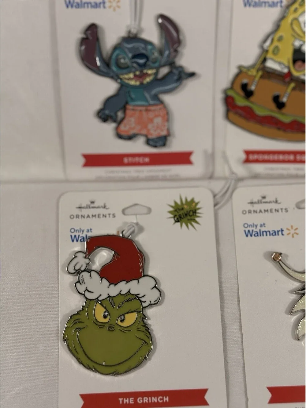 Hallmark Disney Warner Bros Metal Christmas Ornaments Lot of 4 NEW